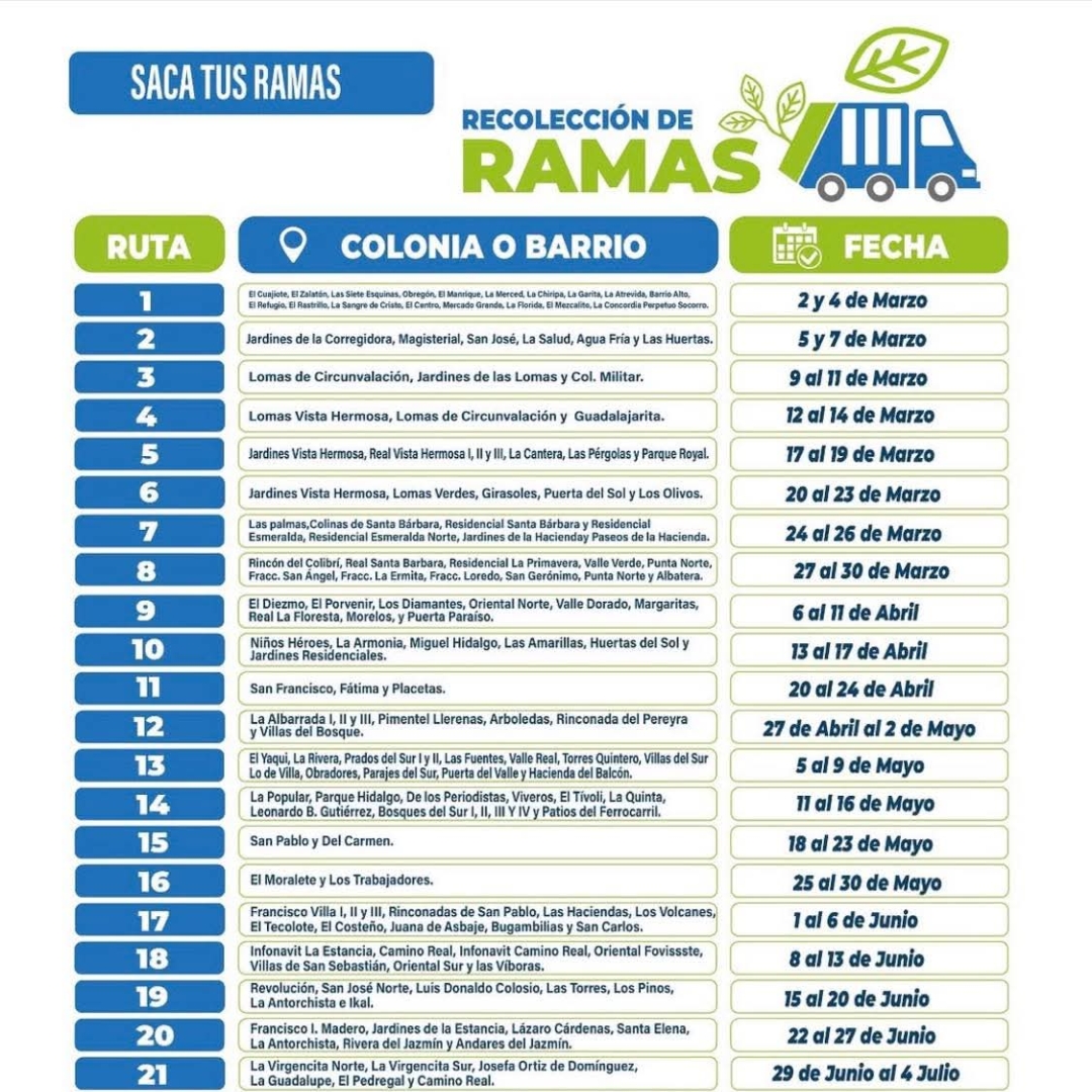 Gobierno de Riult Rivera, refuerza la limpieza de la ciudad con el programa de recolección de ramas