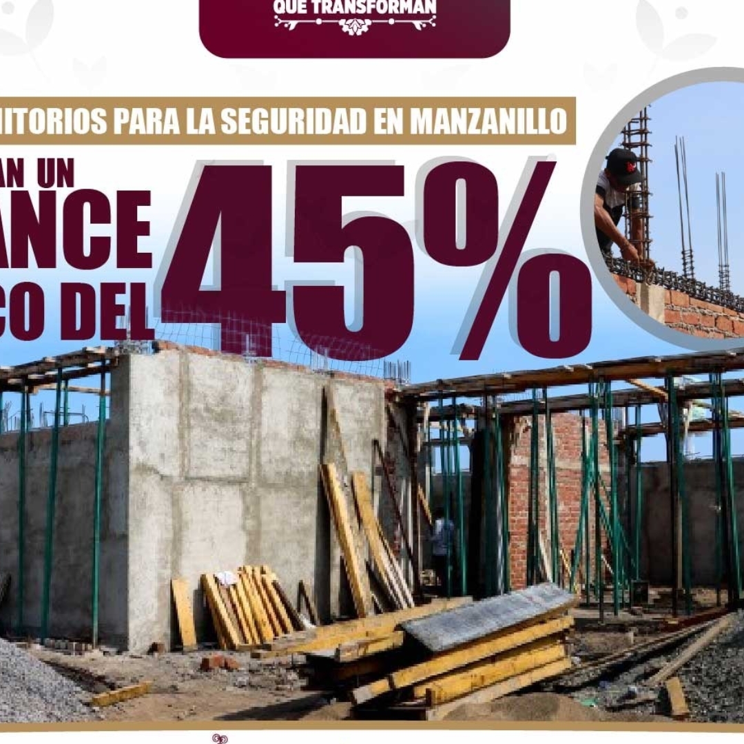 Seidum reporta 45% de avance en construcción de dormitorios para personal de Seguridad Pública, en Manzanillo