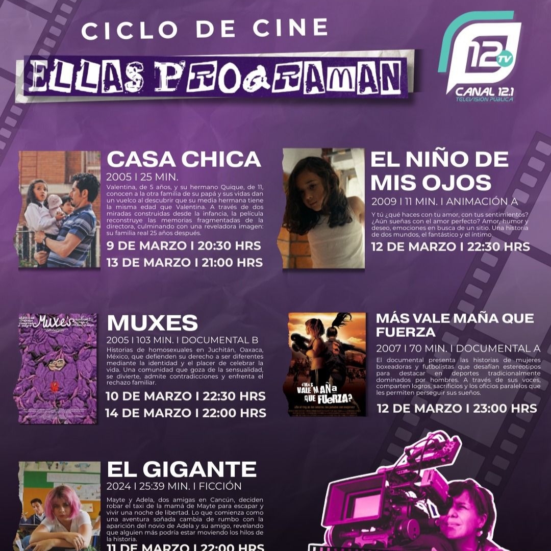 Llega a Canal 12 de Colima el ciclo de cine 