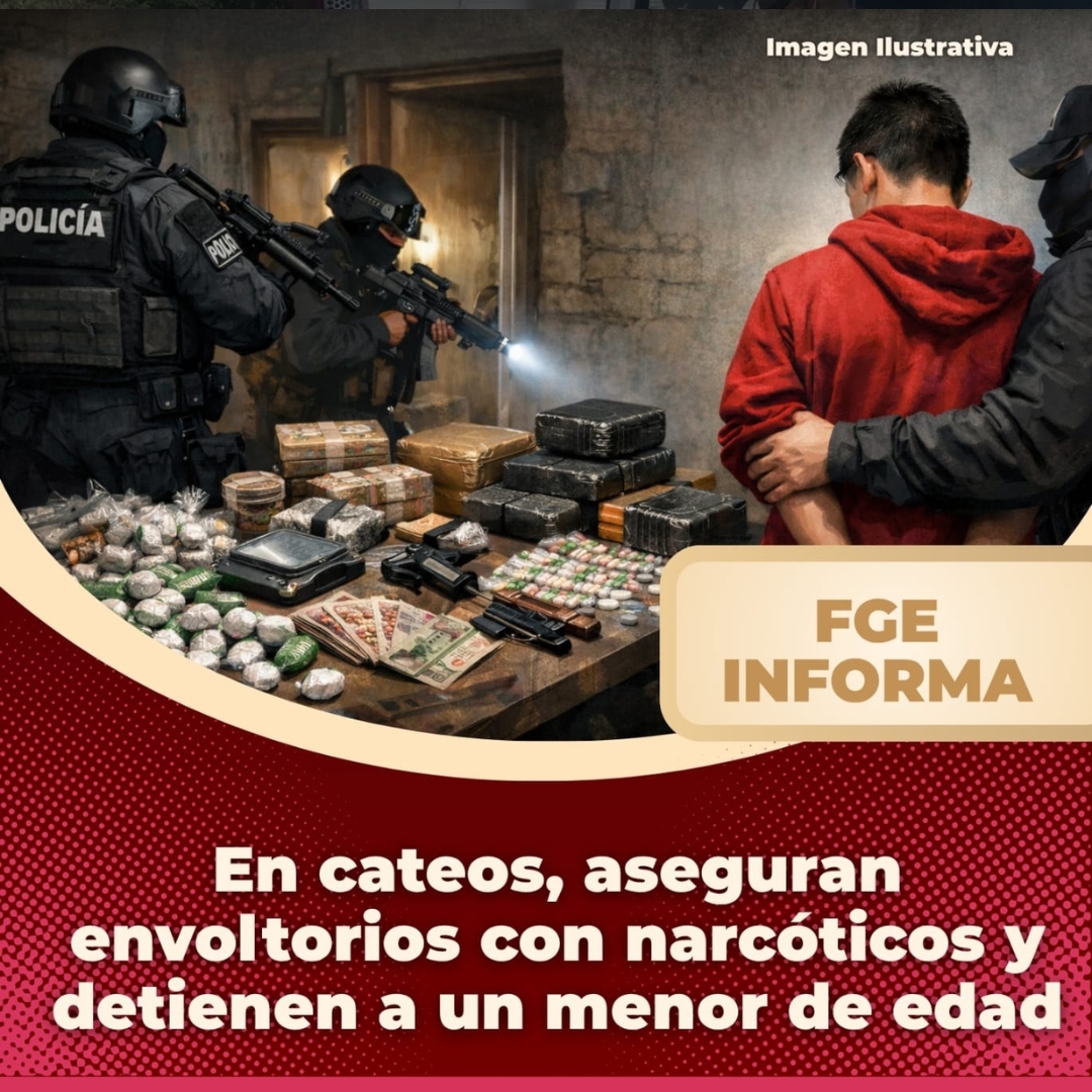 En cateos, aseguran envoltorios con narcóticos y detienen a un menor de edad